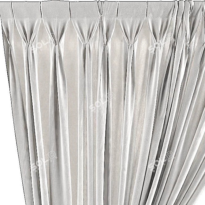 Gradient Curtains with Customizable Colors 3D model image 2