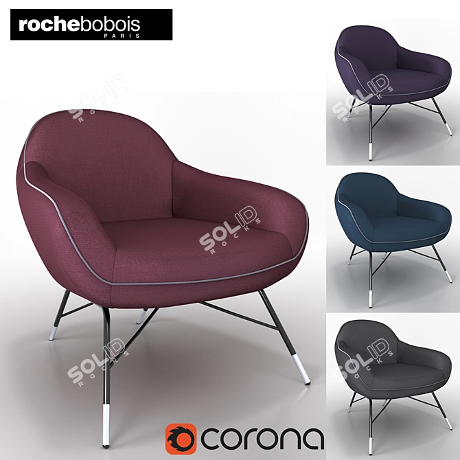 Sleek Spoutnik Armchair: French Elegance 3D model image 1