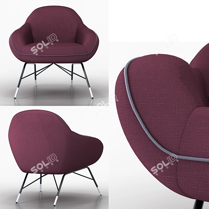 Sleek Spoutnik Armchair: French Elegance 3D model image 2