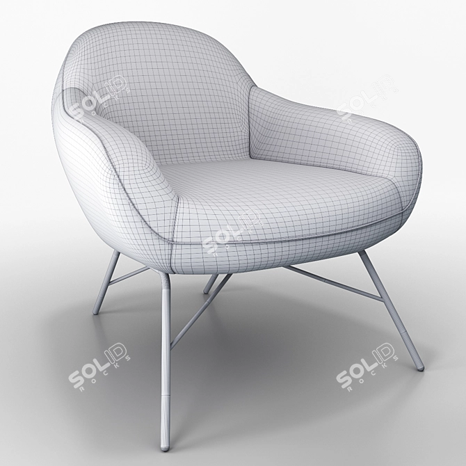 Sleek Spoutnik Armchair: French Elegance 3D model image 3