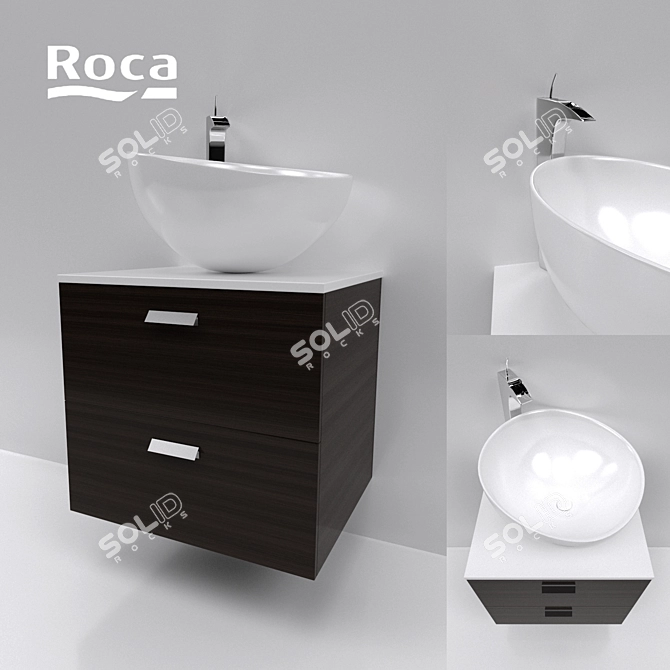 Elegant Sink: Roca Bol & Victoria Basic 3D model image 1