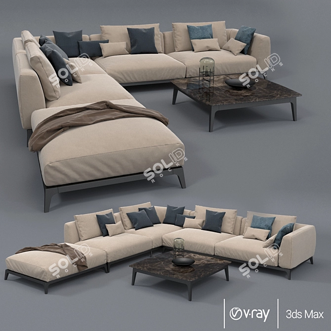 Elegant Flou Sofa for Stylish Interiors 3D model image 1