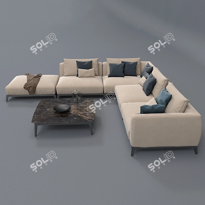 Elegant Flou Sofa for Stylish Interiors 3D model image 2