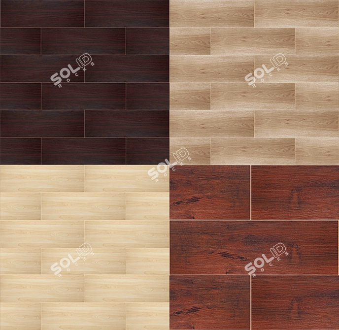 Brick Pattern Floor Tiles 3D model image 1