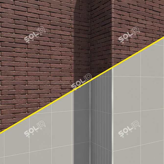 HD Brick Wall Texture 3D model image 2