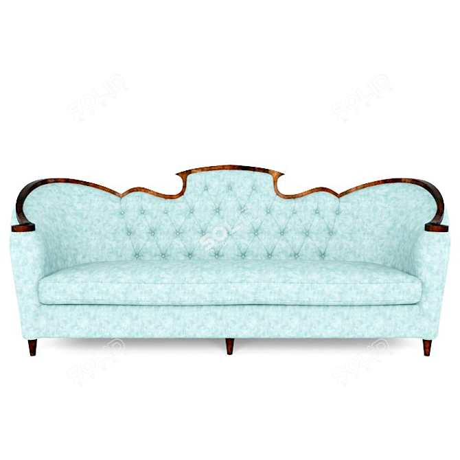 Elegant Cozy Armchair 3D model image 2