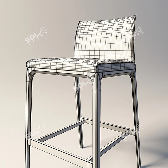 Modern Adjustable Bar Stool 3D model image 3