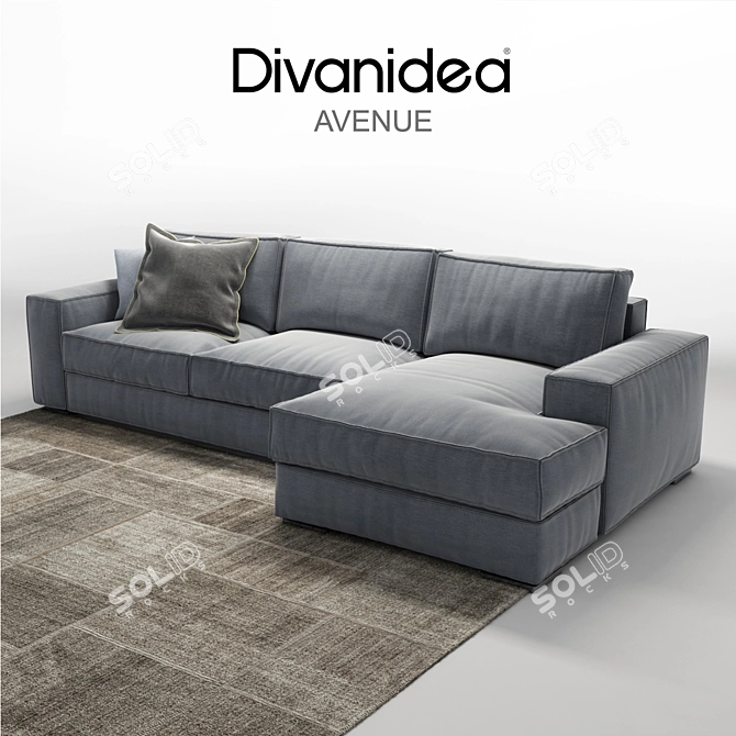 Italian Corner Sofa: Avenue Collection, Divanidea 3D model image 1