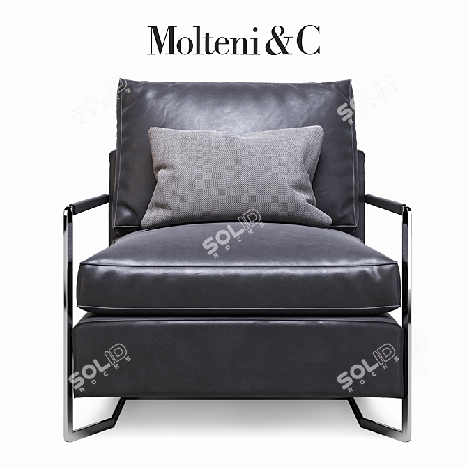 Sleek Contemporary Armchair: Molteni&C Portfolio 3D model image 1