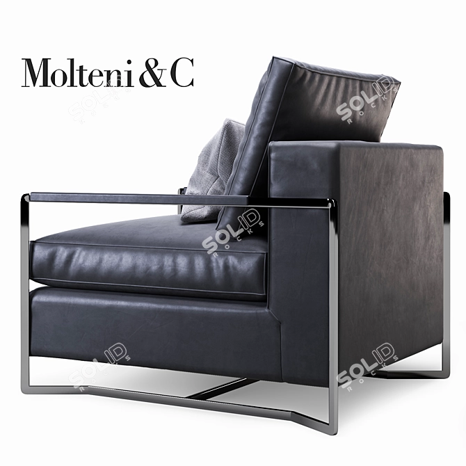 Sleek Contemporary Armchair: Molteni&C Portfolio 3D model image 2