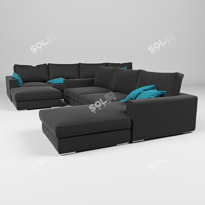 Corona Corner Sofa Set 3D model image 1