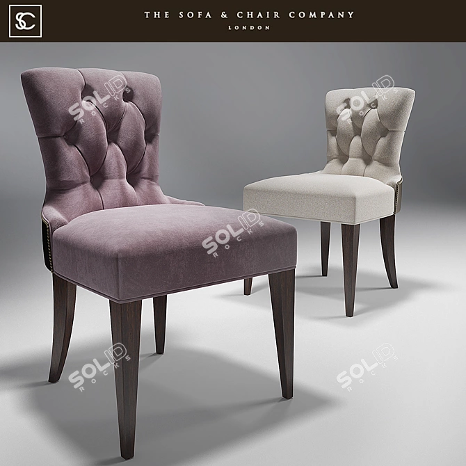 Elegant Porter Dining Chair 3D model image 1