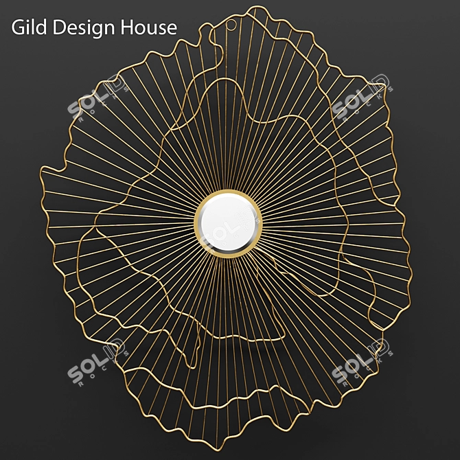 Elegant Gilded Rachel Mirror 3D model image 1