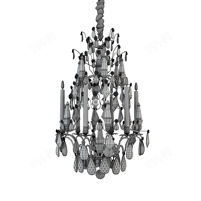 Elegant Crystal Chandelier - Mathieu 99650 3D model image 2