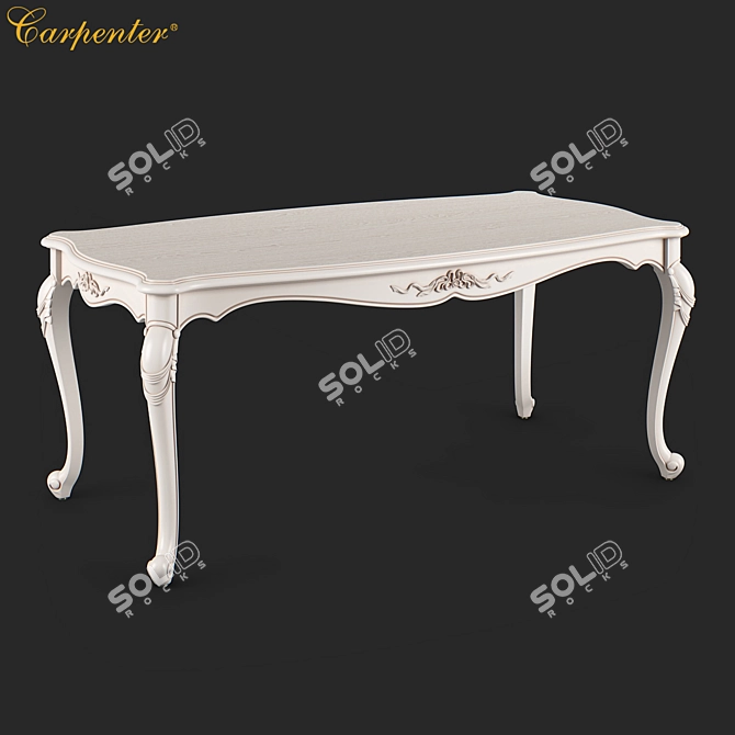 Carpenter White Long Dining Table 3D model image 1