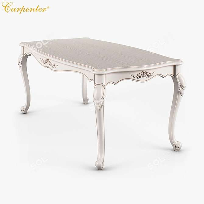 Carpenter White Long Dining Table 3D model image 2