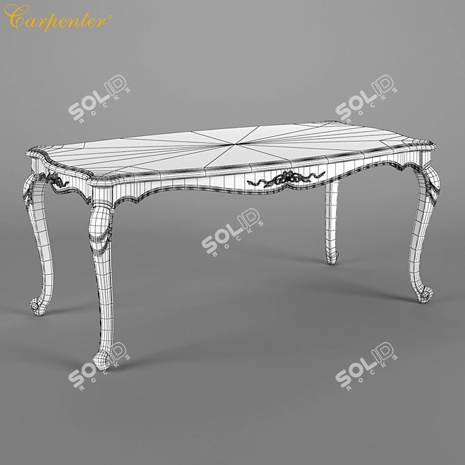 Carpenter White Long Dining Table 3D model image 3