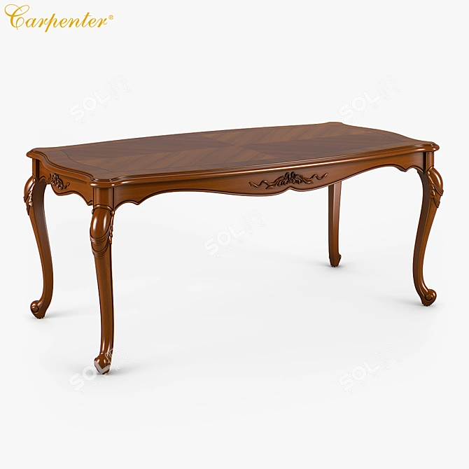 Elegant Carpenter Long Dining Table 3D model image 1