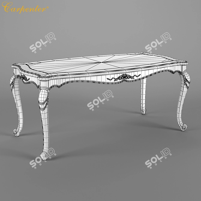 Elegant Carpenter Long Dining Table 3D model image 3