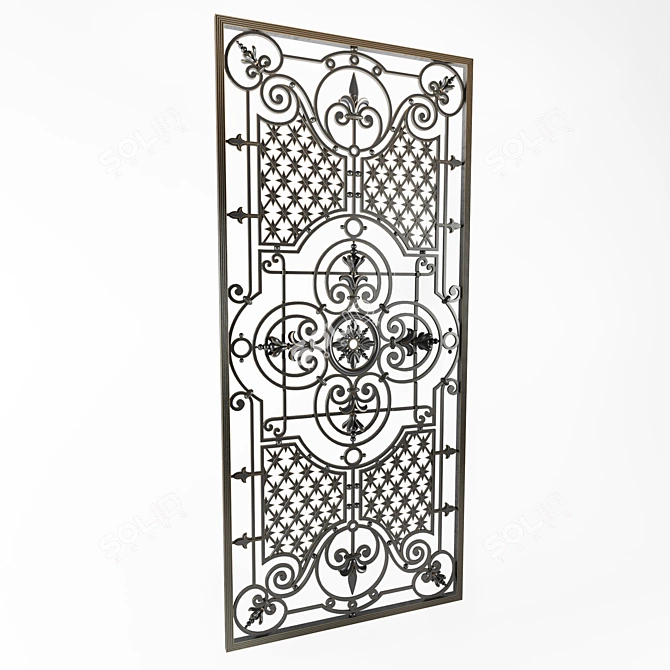 Elegant Window Grille 3D model image 2