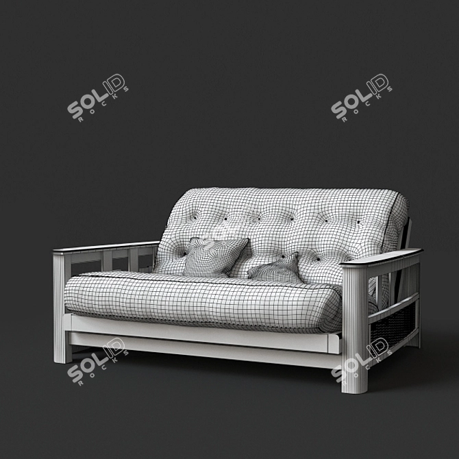 Indonesian Sofa: Authentic and Stylish! 3D model image 2