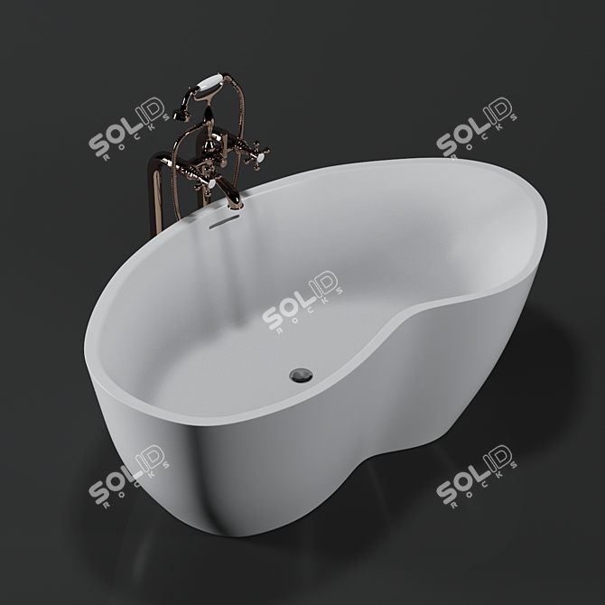 Stylish Freestanding Bathtub by KASH 3D model image 1