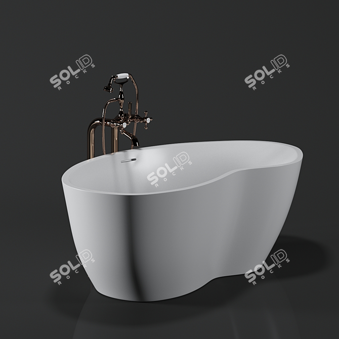 Stylish Freestanding Bathtub by KASH 3D model image 3