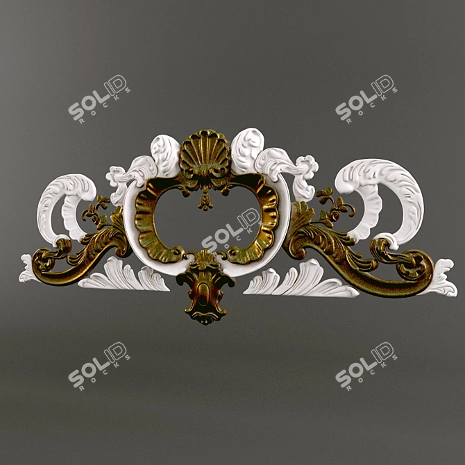 Baroque Door Medallion 3D model image 1