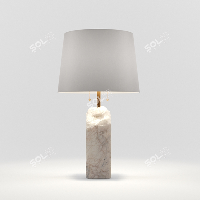 Natural Alabaster Brass Table Lamp 3D model image 1