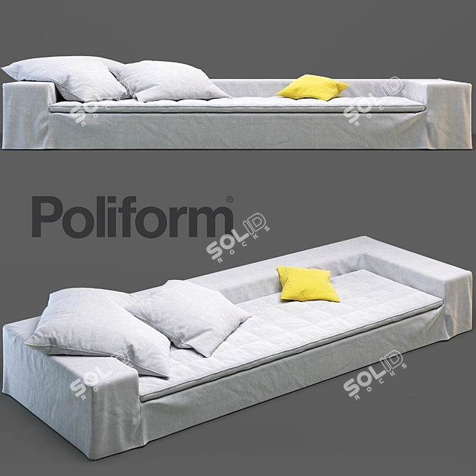 Sleek Comfort: Poliform Airport Sofa 3D model image 1