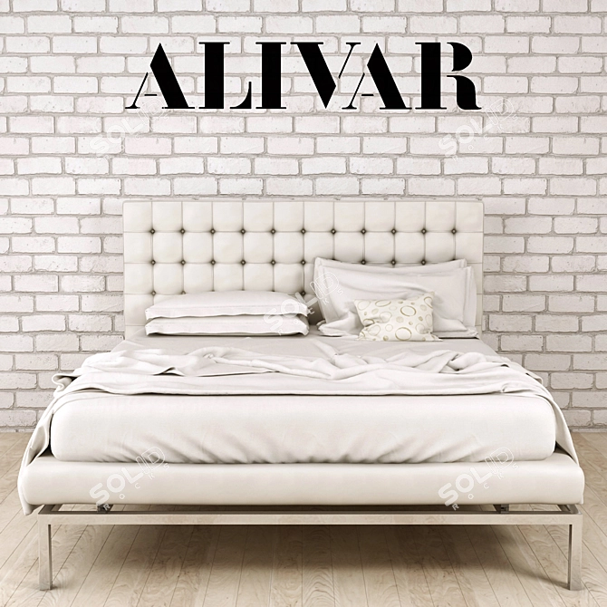 Alivar Italian Bed - 209x175x124 cm 3D model image 1