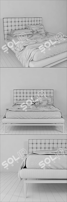 Alivar Italian Bed - 209x175x124 cm 3D model image 3