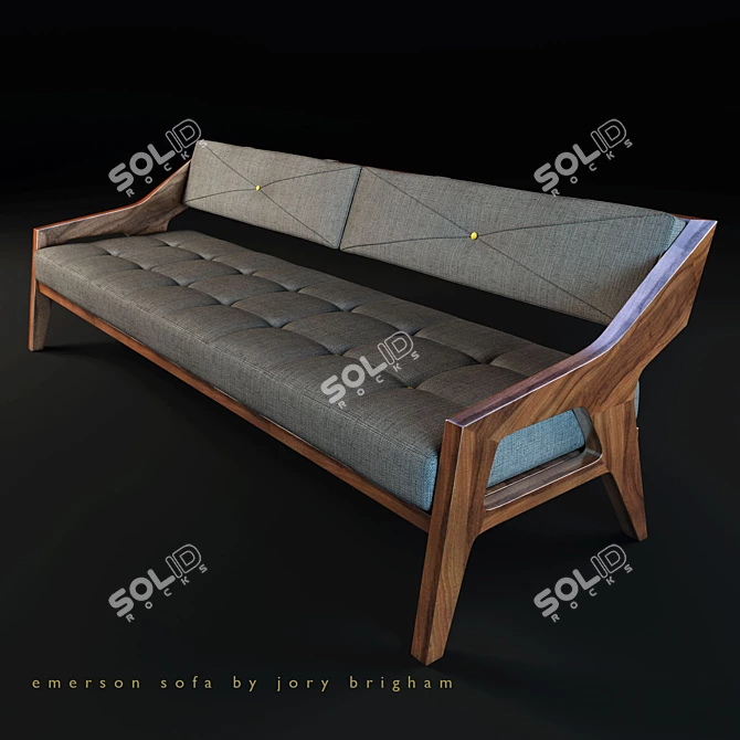 Emirson Sofa: Handcrafted Luxury 3D model image 1