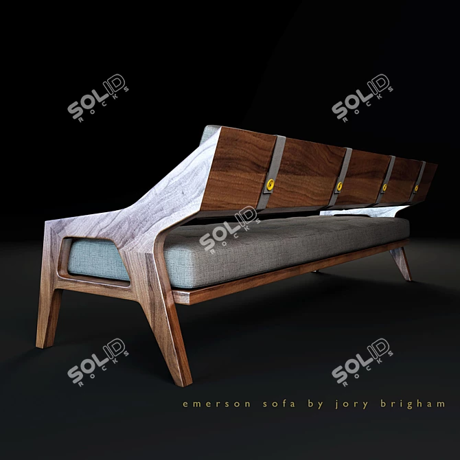 Emirson Sofa: Handcrafted Luxury 3D model image 2