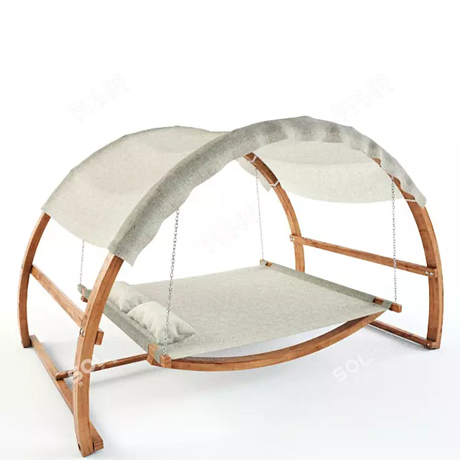 Outdoor Canopy Swing Bed 3D model image 1
