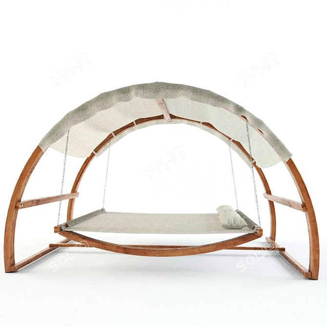 Outdoor Canopy Swing Bed 3D model image 2