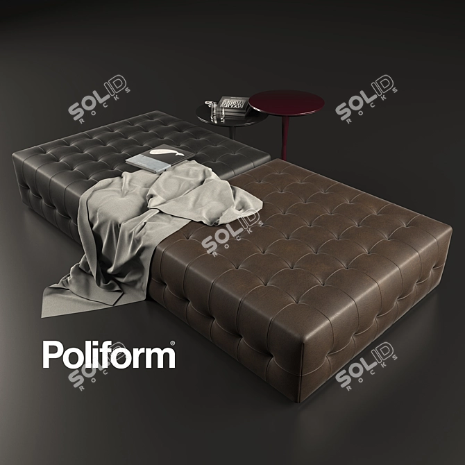 Modern Poliform Gant Ottoman - Italian Luxury 3D model image 2