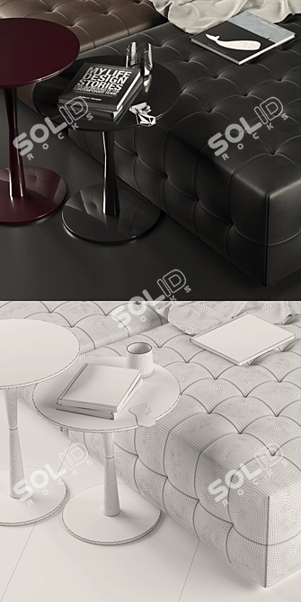 Modern Poliform Gant Ottoman - Italian Luxury 3D model image 3