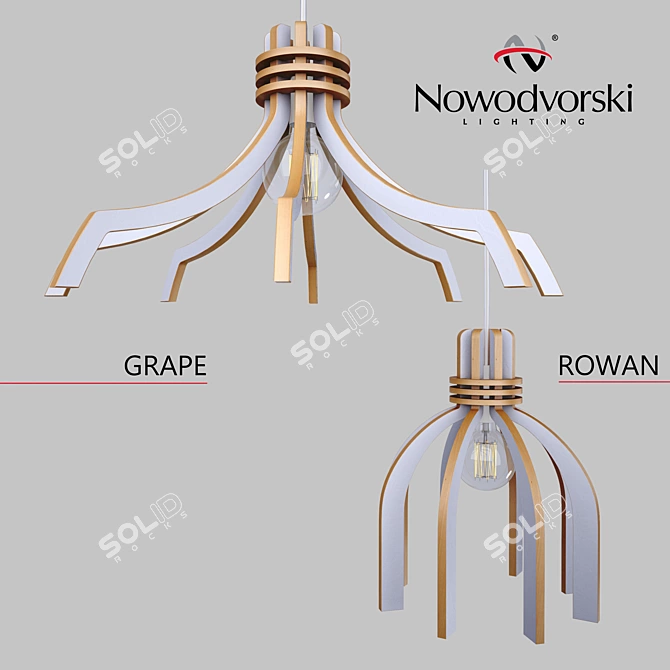 Nowodvorski Wooden Grape Pendant Light 3D model image 1