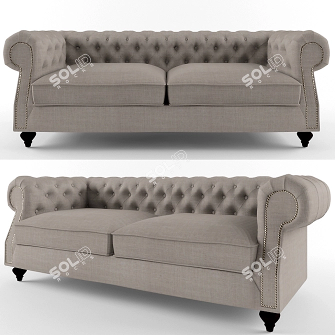 Coastal Comfort Sofa 3D model image 1