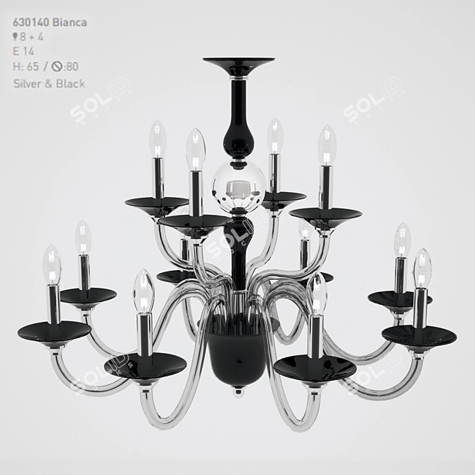 Elegant Crystal Iris Chandelier 3D model image 1