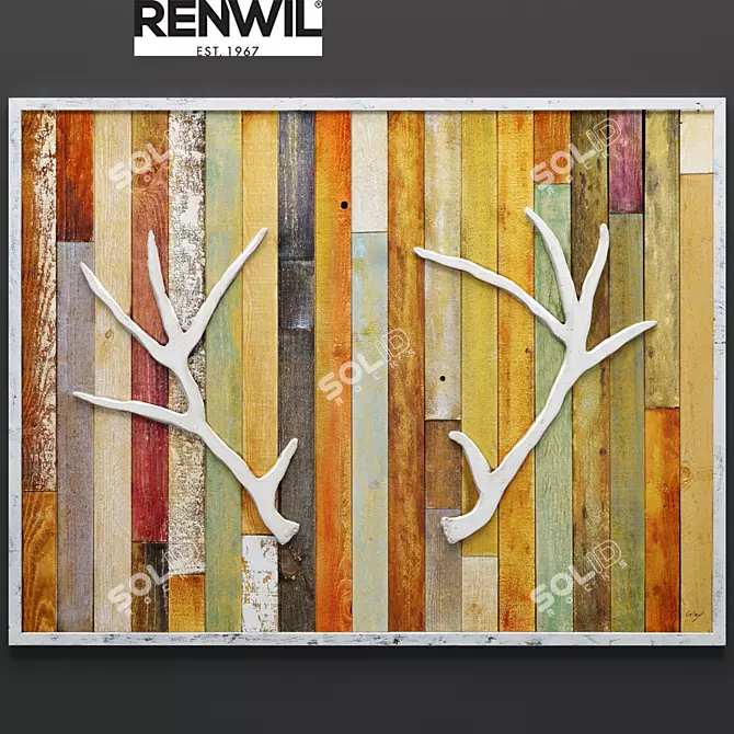 Rustic Deer Lodge Wall Decor 3D model image 1