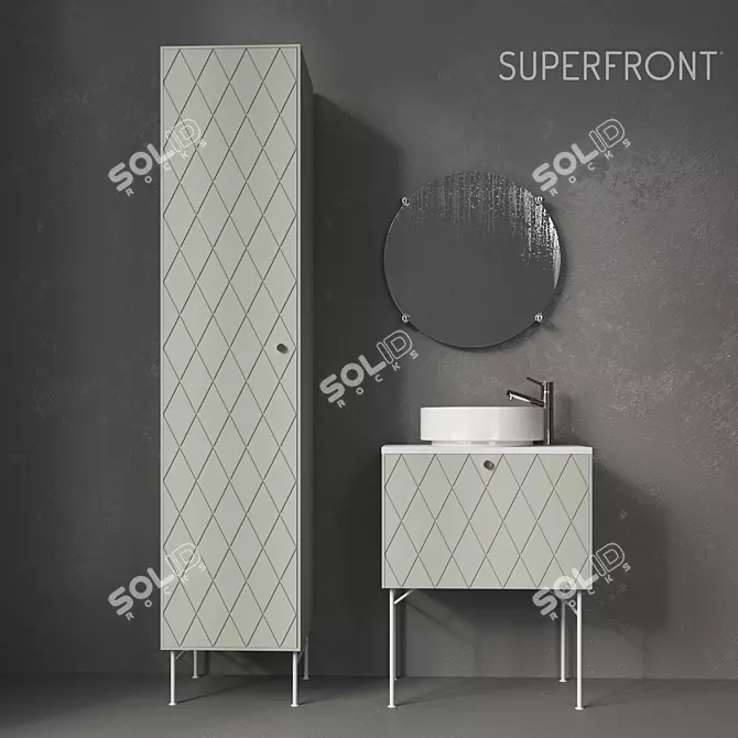 Harlequin Wash Basin Set - Exclusive and Stylish 3D model image 1