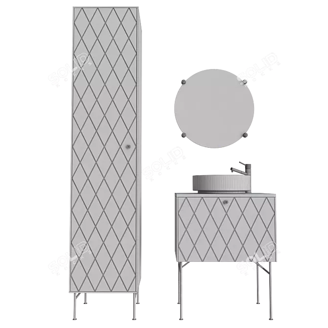 Harlequin Wash Basin Set - Exclusive and Stylish 3D model image 2