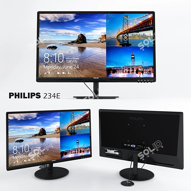  Philips 234E 23'' Monitor - Black & White Files 3D model image 1