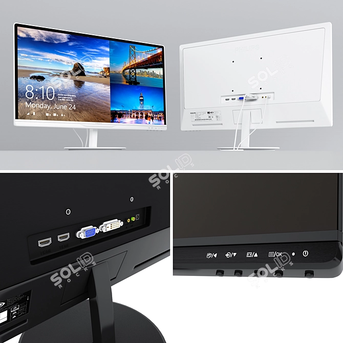  Philips 234E 23'' Monitor - Black & White Files 3D model image 2