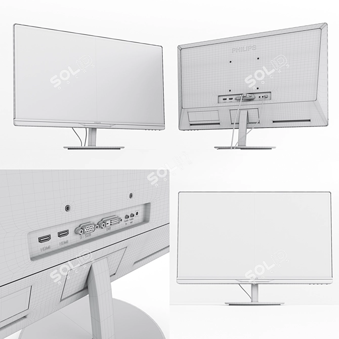  Philips 234E 23'' Monitor - Black & White Files 3D model image 3