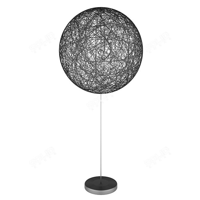 Modern Black Woven Dome Floor Lamp 3D model image 1