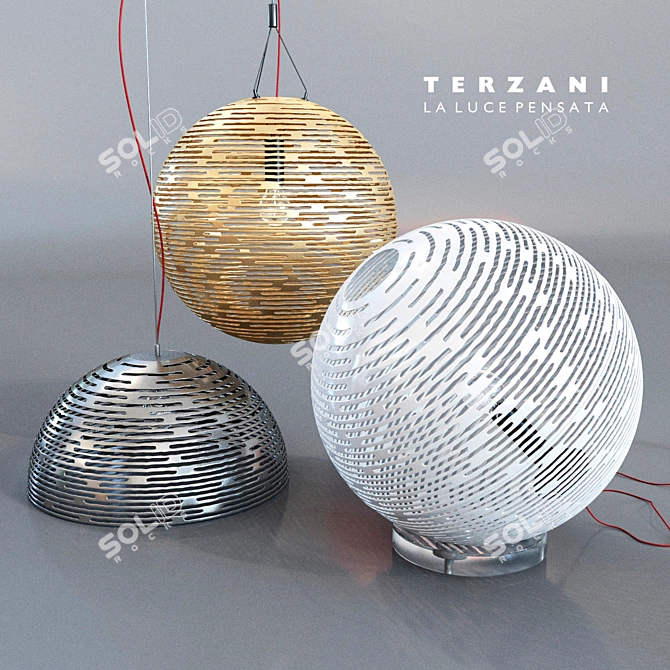 Elegant Terzani Magdalena Pendant Light 3D model image 1