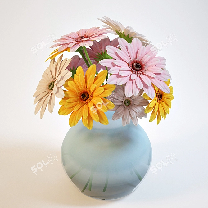 Delicate Gerbera Bouquet 3D model image 1